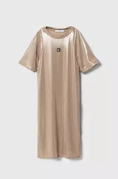 Детское платье Calvin Klein Jeans, коричневый