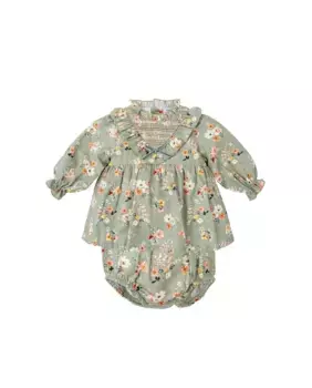 Детское платье для девочки с чехлом для подгузника BABID, зеленый