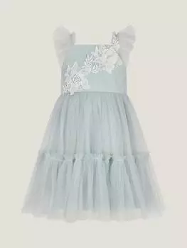 Детское платье eva в цветочек Monsoon, цвет Pale Green