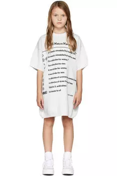 Детское платье-футболка с белыми цифрами MM6 Maison Margiela