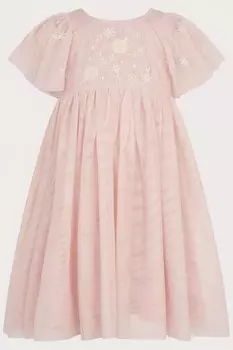 Детское платье Giselle с цветочным мотивом Monsoon, розовый