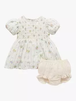 Детское платье и шаровары из органического хлопка Purebaby, цвет Nautical Floral