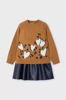 Детское платье из смесовой шерсти Mayoral, красный