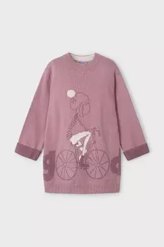 Детское платье из смесовой шерсти Mayoral, розовый