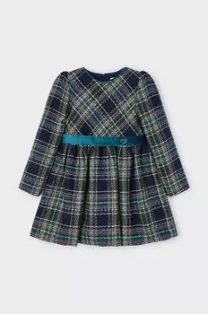 Детское платье из смесовой шерсти Mayoral, бирюзовый