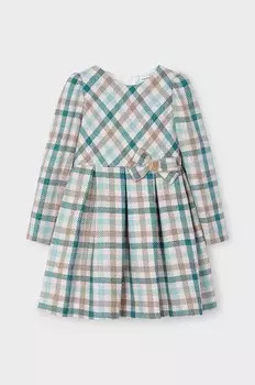 Детское платье из смесовой шерсти Mayoral, бирюзовый