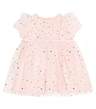 Детское платье из тюля с украшением Stella Mccartney Kids, розовый