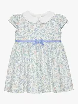 Детское платье mimi из органического хлопка с цветочным принтом Trotters, белый/разноцветный