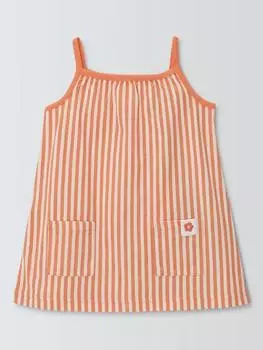 Детское платье на бретельках John Lewis , цвет Coral Stripe