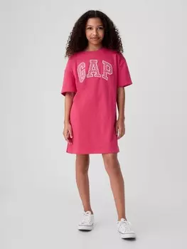 Детское платье оверсайз с логотипом Gap, розовый