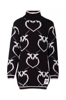 Детское платье Pinko Up из смесовой шерсти, черный
