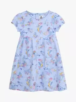 Детское платье-русалка с карманом из хлопчатобумажного джерси JoJo Maman Bb, синий