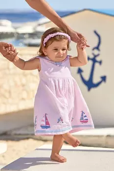 Детское платье с аппликацией Jojo Maman Bb, розовый