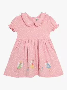 Детское платье с аппликацией в виде феи питер пэн с воротником-стойкой JoJo Maman Bb, розовый