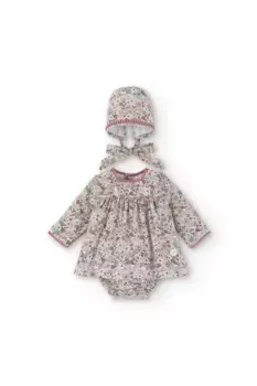 Детское платье с длинными рукавами и цветочным принтом Charanga, розовый