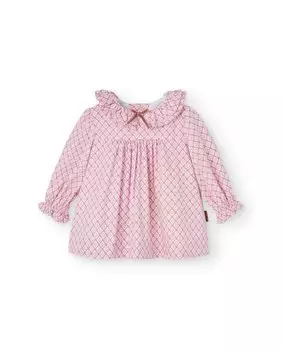 Детское платье с длинными рукавами и геометрическим принтом Charanga, розовый