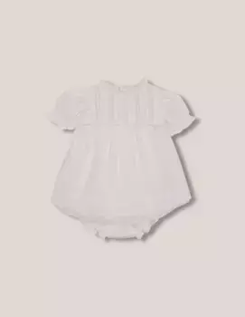 Детское платье с кружевом и подгузником в тон Gocco, белый