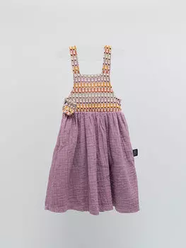 Детское платье с квадратным воротником и бретельками Moi Noi Moi Noi