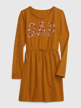 Детское платье с логотипом. Gap, оранжевый