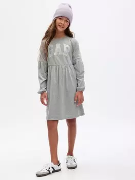 Детское платье с логотипом. Gap, серый