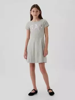 Детское платье с логотипом. Gap, серый