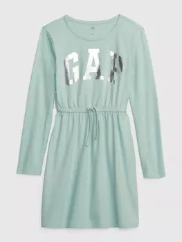 Детское платье с логотипом. Gap, зеленый