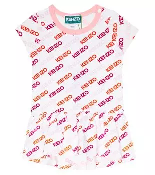 Детское платье с логотипом Kenzo Kids, белый