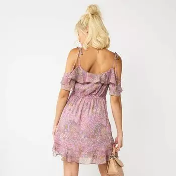 Детское платье с открытыми плечами и перемоткой назад Rewind