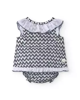 Детское платье с принтом и рюшами Charanga, темно-синий