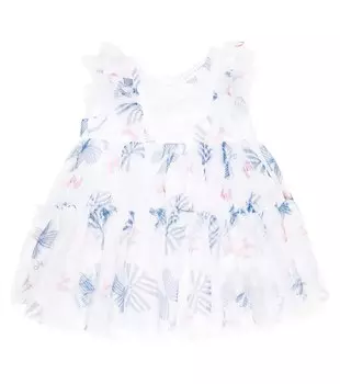 Детское платье с принтом Monnalisa, белый