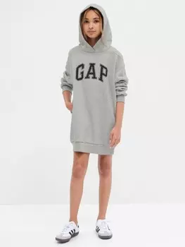 Детское платье-толстовка с логотипом Gap, серый