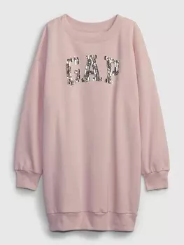 Детское платье-толстовка с логотипом Gap, розовый