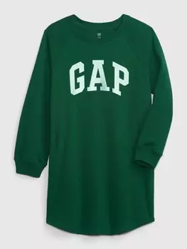 Детское платье-толстовка с логотипом Gap, зеленый