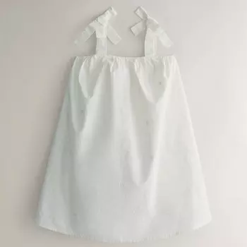 Детское платье Zara Home Embroidered, кремово-белый