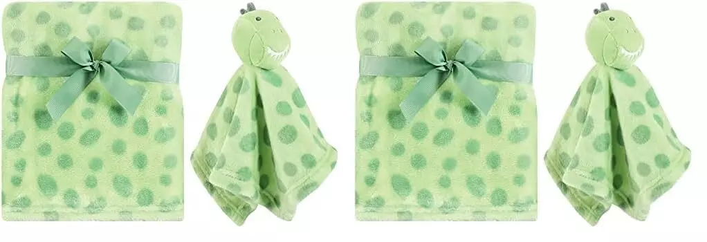 Детское плюшевое одеяло унисекс Hudson Baby с защитным одеялом, Trex, один размер (2 шт. в упаковке), Trex