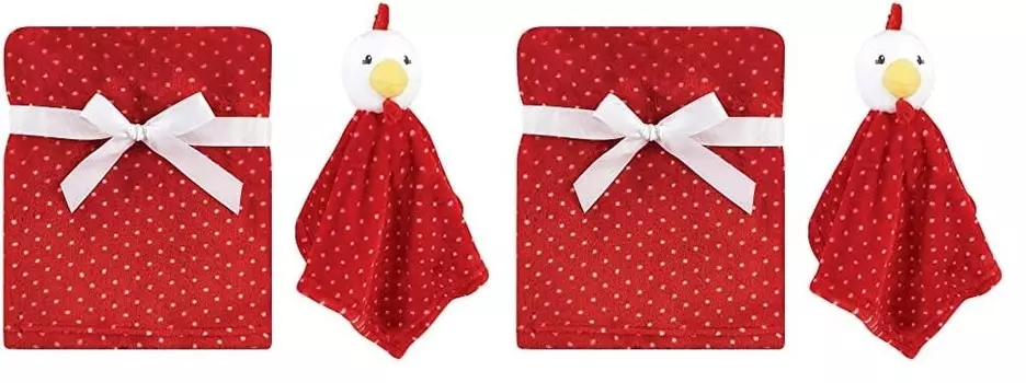 Детское плюшевое одеяло унисекс Hudson Baby с защитным одеялом, курица, один размер (2 шт. в упаковке), Chicken