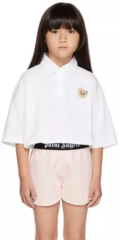 Детское поло Palm Angels White Bear