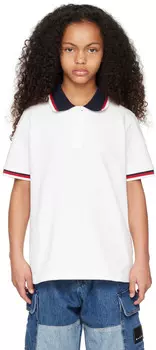 Детское поло с коротким рукавом Moncler Enfant, белый