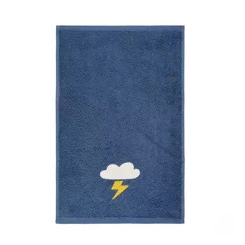 Детское полотенце Evidea Soft с рисунком молний, темно-синее, 30x50 см