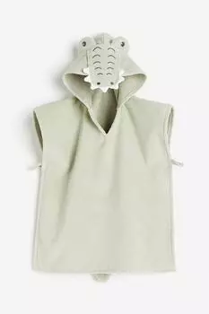 Детское полотенце-пончо H&M Home Crocodile, светло-зеленый
