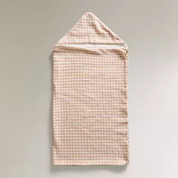 Детское полотенце с капюшоном Zara Home Gingham check, розовый