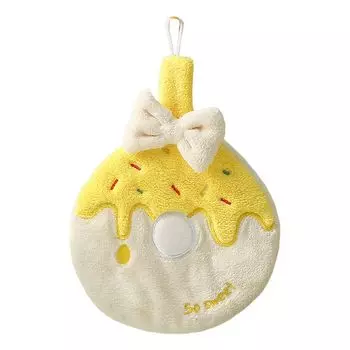 Детское полотенце со шнурком, супермягкая впитывающая ткань, многоразовое вытирание рук, многоразовое подвесное коралловое флисовое полотенце для ванной, аксессуары для ванной комнаты небесно-голубого цвета Stuttg, желтый