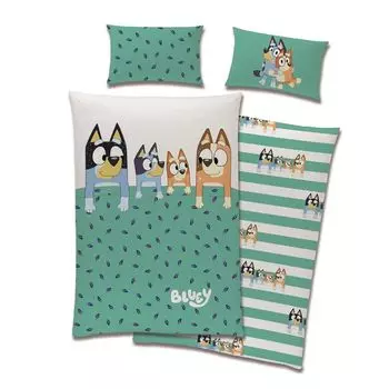 Детское постельное белье Bluey 100х135 40х60 см (2 шт.) голубого цвета на молнии и гостиничном клапане tex idea