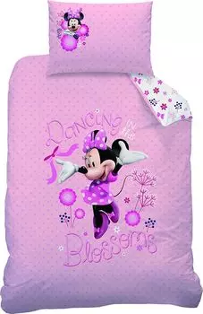 Детское постельное белье Disney Minnie Mouse, двустороннее постельное белье 110х140см+60х40см