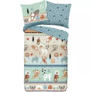 Детское постельное белье доброе утро «Play», 100% хлопок, 135х200, молния, двусторонний вид, детский, животное, обезьянка Good Morning, мультиколор/синий