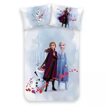 Детское постельное белье Frozen 100х135 + 40х60 см, 100% хлопок, фланель/бобр, 2 шт, сладкий Disney Anna, Elsa & Olaf