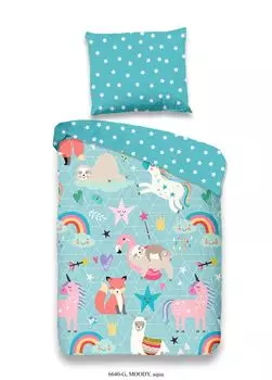 Детское постельное белье Good Morning Junior с животными - 100 х 135 см - 100% хлопок Muller Textil