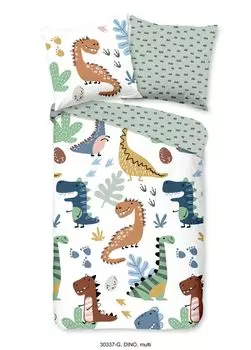 Детское постельное белье Good Morning Dino - 135х200 см - 100% хлопок Muller Textil, мультиколор