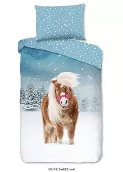 Детское постельное белье Good Morning с лошадкой - 140х200 см - 100% хлопок Muller Textil, мультиколор