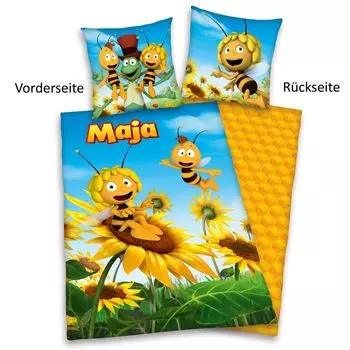 Детское постельное белье Herding Renforc, пододеяльник, 2 предмета, 135 х 200 см, наволочка 80 х 80 см, пчелка Майя